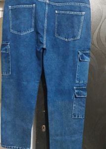Blue Denim Cargo Pants