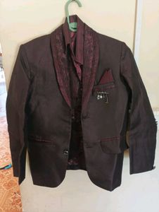 Burgundy Suit & Shirt Set
