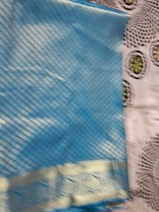 Aqua Blue Silk Saree
