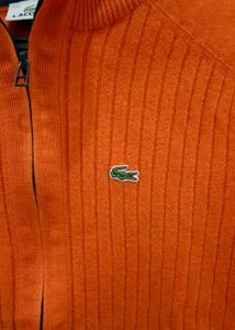 Lacoste Orange Knit Cardigan