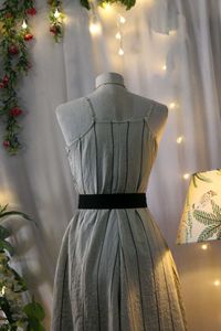 Stripped Midi Dress With Belt