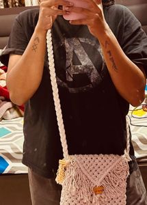 Macrame Fringe Crossbody Bag