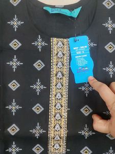 Elegant Black Printed Kurta