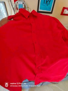 42-44&#34; Red Velvet Casual Shirt ( Twice Used)