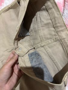 Beige Baggy Leg Jeans