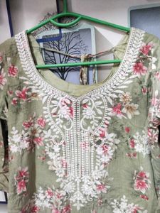 Pista Green Kurti Pant