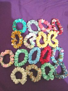 17 Printed Skinny Scrunchies Combo