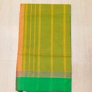 Elegant Green &amp; Gold Saree