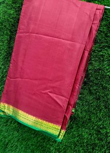 Maroon Silk Saree with Blouse