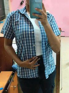 Trendy Blue Checkered Shirt