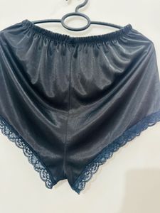 Silky Black Lace Shorts