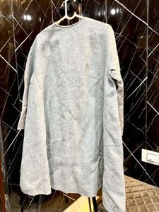 Elegant Grey Wool Blend Coat floral🦋💐