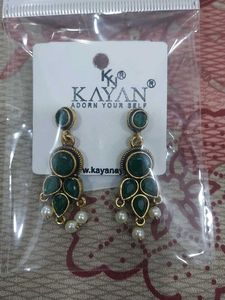 Kayan Green Stone Dangle Earrings
