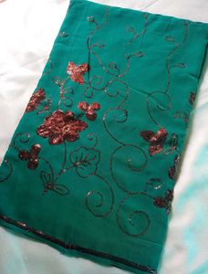 Embroidery Work Saree 😍