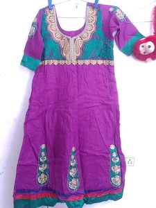Purple Embroidered Kurta,new