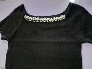 Black Pearl Embellished Sweater