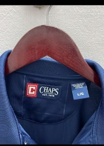 Chaps Blue Checkered Polo Shirt