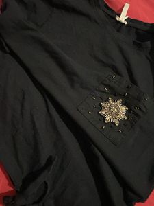 Embellished Black T-Shirt