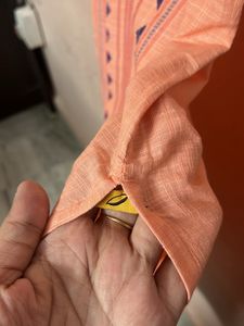 Aurelia Coral Color Printed Kurta