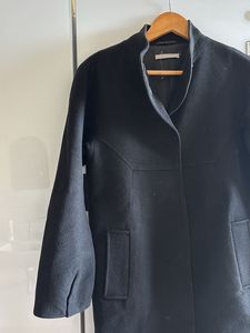 Elegant Black Wool Blend Coat