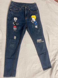 ◆ Beavis & Butt-Head Ripped Cartoon Denim Jeans ◆