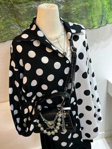 Polka Dot Two-Tone Blouse