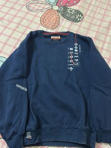 Blue Graphic Print Sweatshirt