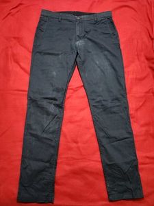 Peter England Men's Casual Black Pants