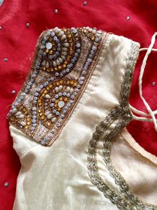 Embroidered Saree with Blouse And Peticoat