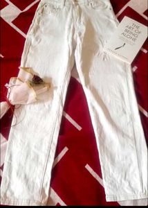 White Straight Leg Jeans