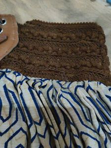 Short Pleated Floral Design Skirt