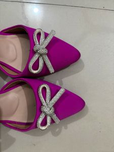 Magenta Heels with Bow