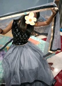 Grey And Black Lengha Choli