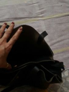 Black Faux Leather  Bag