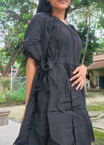 ZARA Black Tie-up Dress (Women&#39;s)