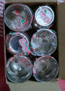 6 Glass Set Of Stainless Steel