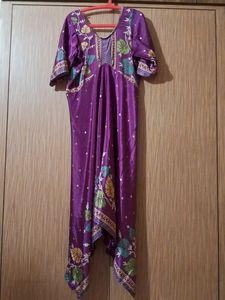 Newly Stitched Alaya Cut Maxi Dress With Duppatta