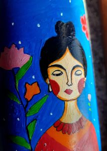 Floral Girl Bottle Art