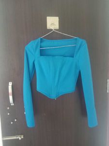Blue Corset Style Top
