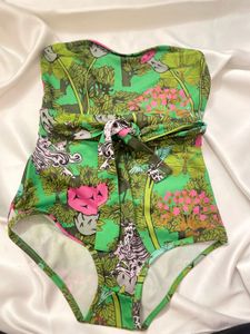 Green Printed Swimsuit