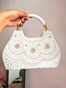 White Beaded Handbag