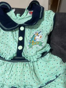 Pista Green Baby Girl Frock