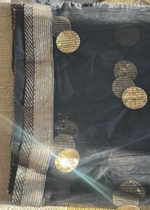 Black &amp; Gold Sequin Saree