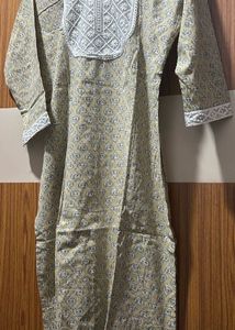 New Khakhi Printed Kurti Size L