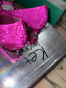 Pink redium short heel