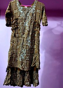 Brown Embroidered Dress