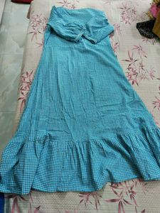 Cute Blue Checked Dress