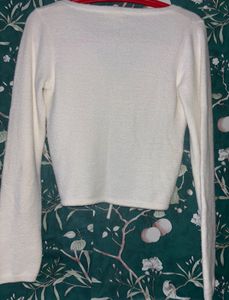 String Pull Sweater - White