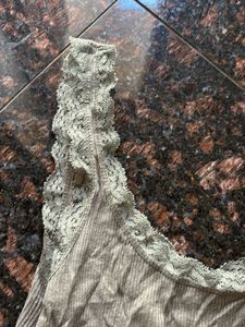 Olive Lace Trim Tank Top