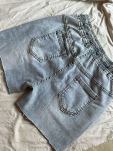 Graphic Denim Shorts